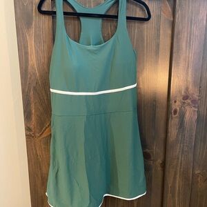 NWT Old Navy Powersoft Green Athletic Dress with White Accents